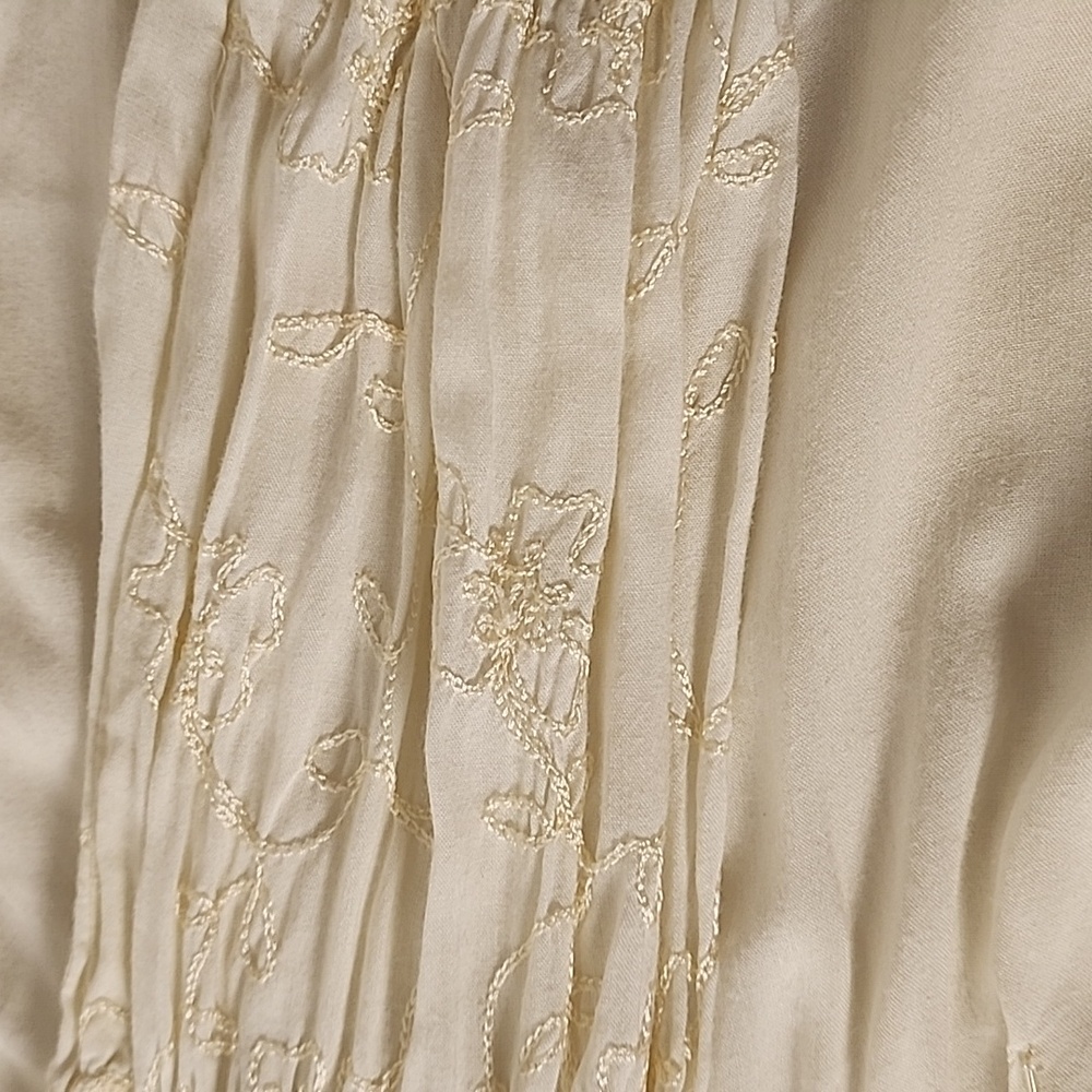 Krista Lee Embroidered Sequined Cream Lace Detail Women's Blouse Lg - Picture 13 of 13
